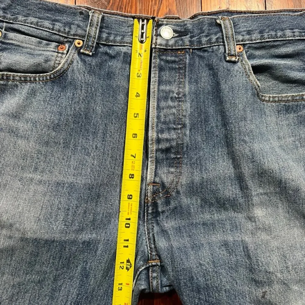 Levi's 501 36x32 Y2K Distressed Jeans Blue Regular